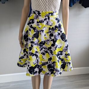 The Moon printed neon green gray and black Skaters Skirt Size 27